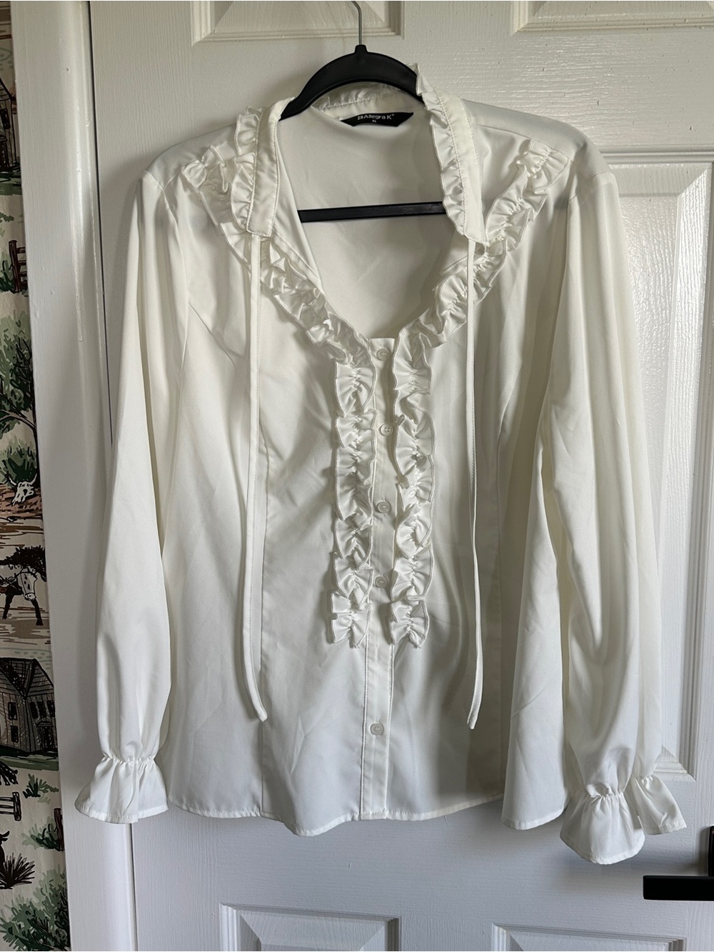 White Ruffle Blouse